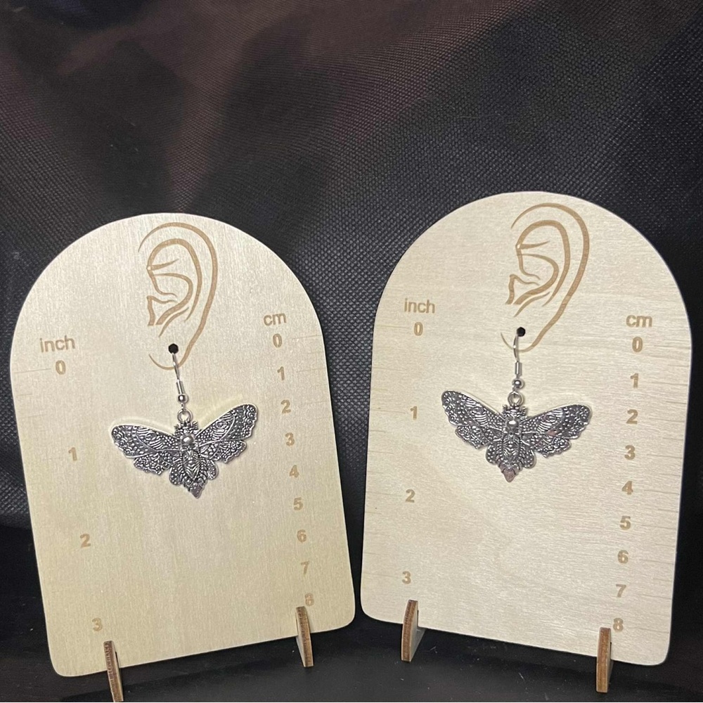 Intricate Silver Butterfly Earrings